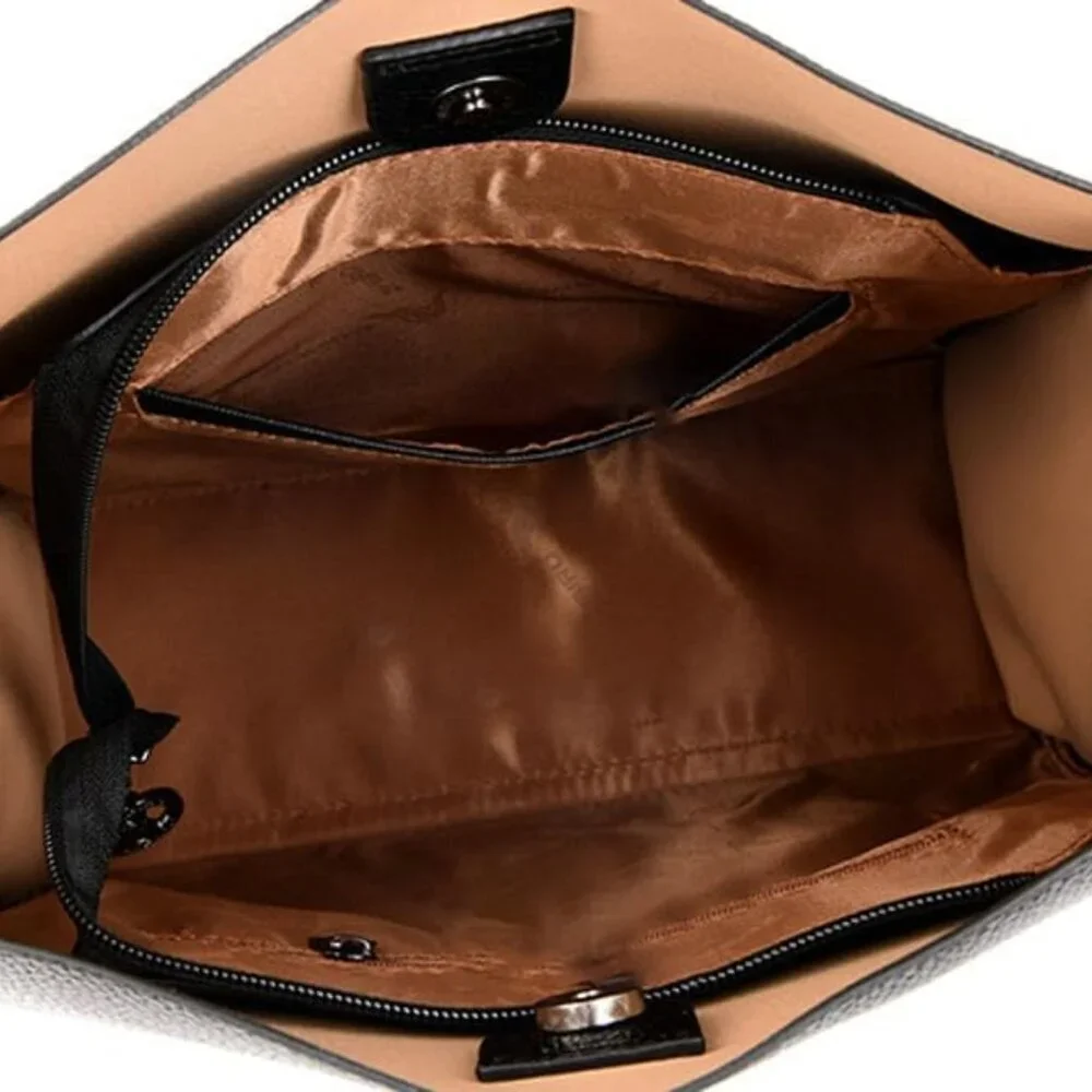 Vegan Leather Tote Bag Women Large Capacity Shoulder Purse Organizer